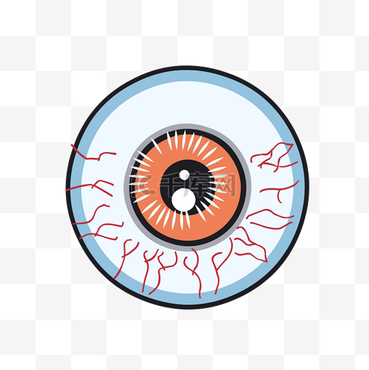带血丝的眼球手绘人体器官人体五官眼睛结构图片