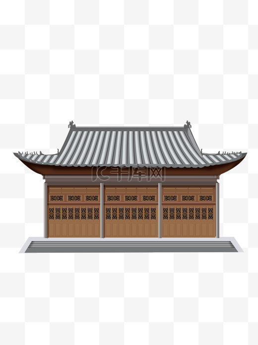 卡通手绘古代建筑可商用元素图片