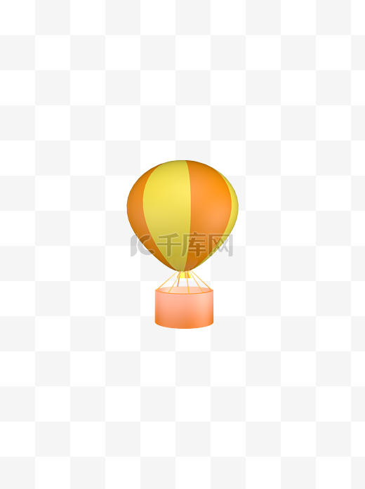 C4D热气球七夕气球情人节气球元素图片