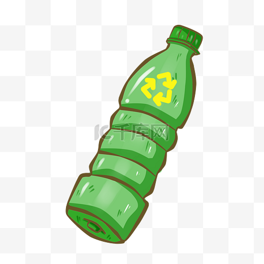 绿色瓶子环保插画图片