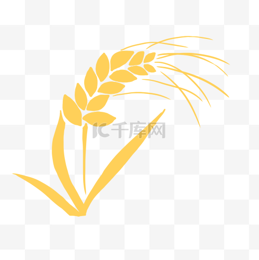 金色剪影水稻PNG图片