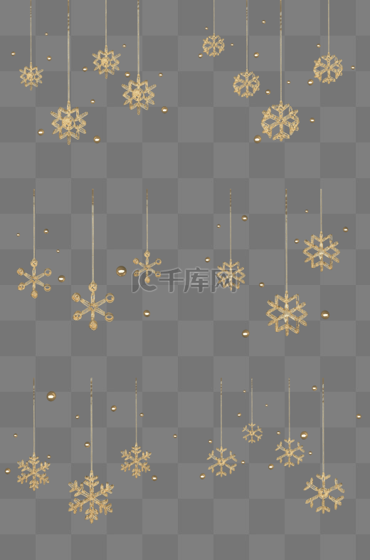 C4D圣诞节金色雪花装饰合集图片