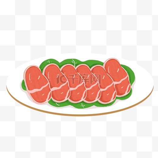 卡通火锅肉类食物矢量素材图片