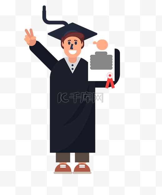 毕业季人物博士帽毕业典礼素材图片