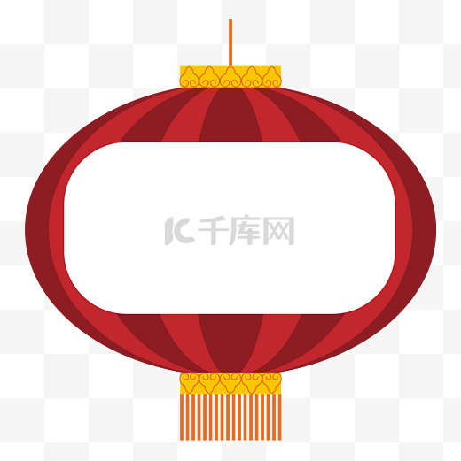 手绘灯笼形中国风边框配图图片