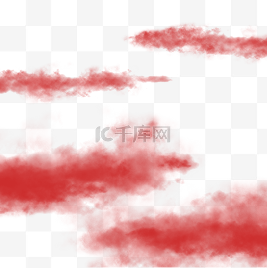 简约红色云彩插画海报免抠元素图片