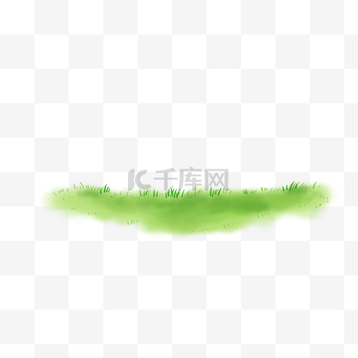 绿色手绘春日草地美景png图图片