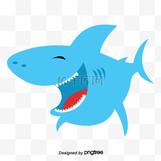 手绘蓝黑色的鲨鱼图片