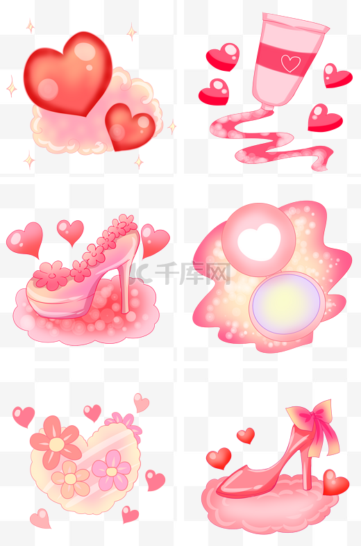 粉色可爱粉饼图片