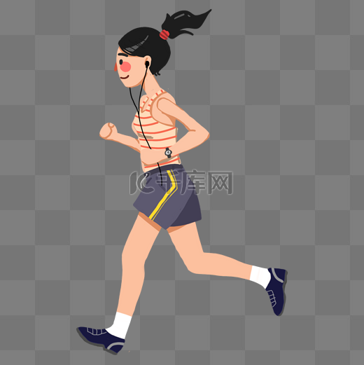 健康健身运动跑步卡通手绘人物图片