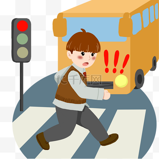 交通安全危险插画图片