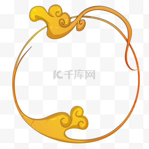 中国风黄色祥云边框图片
