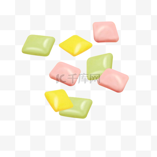 糖果实物木糖醇方块糖彩色泡泡糖软糖果糖图片