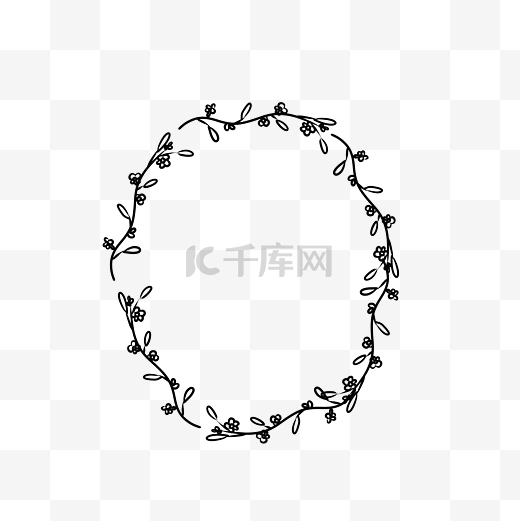 黑白花环设计图片
