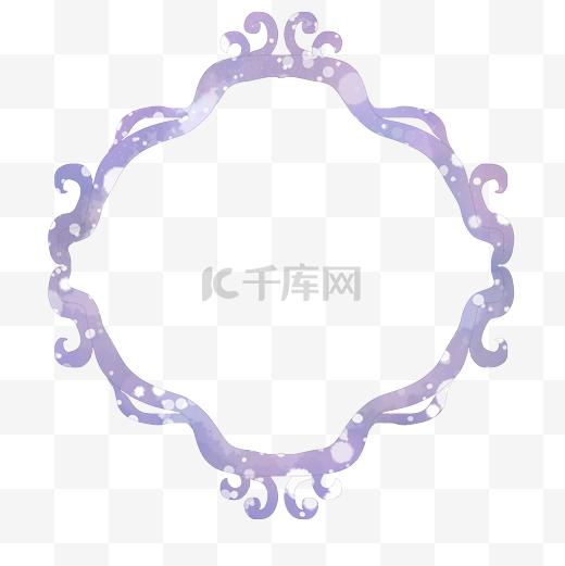 梦幻紫欧式彩绘花藤边框设计元素下载图片