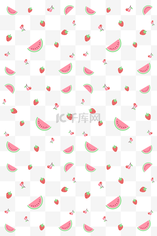 西瓜草莓底纹插画图片