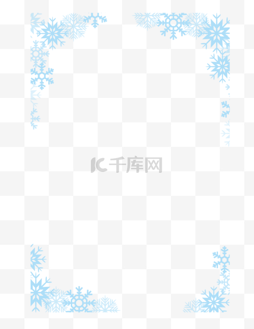 蓝色圣诞雪花装饰边框矢量素材图片