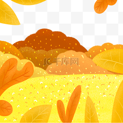 森林黄色调插画背景图片