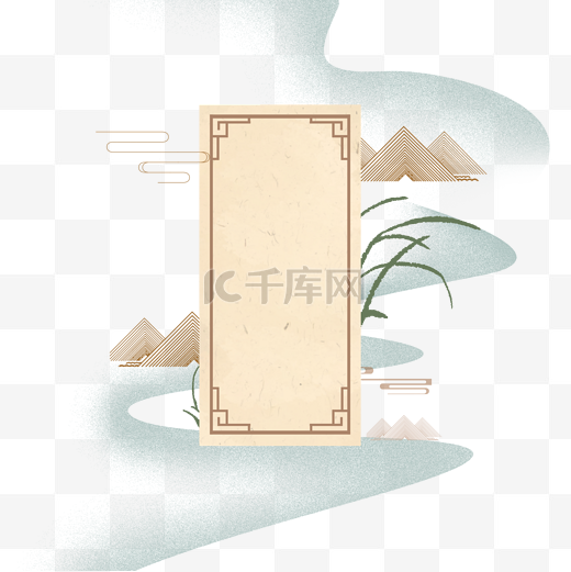 手绘中国风四君子兰花边框图片