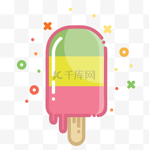 mbe风格卡通夏日冰淇淋素材图片