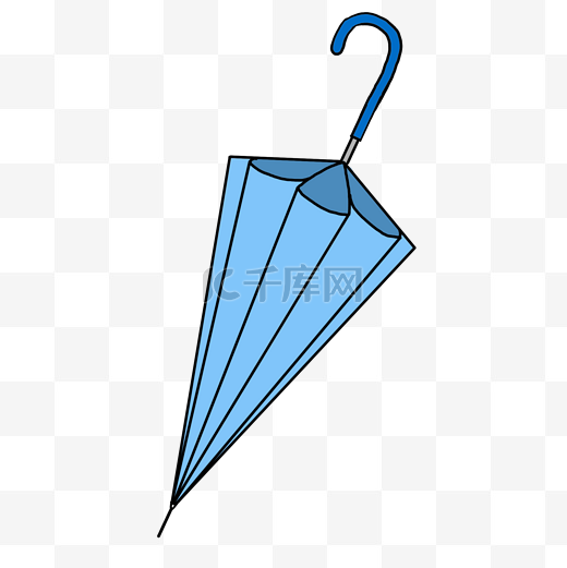 蓝色卡通雨伞素材免费下载图片