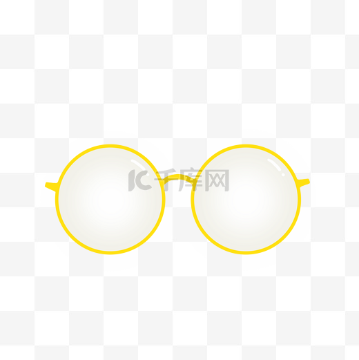 金框小圆眼镜PNG图片