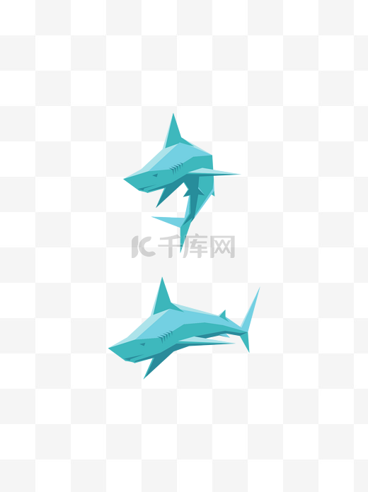 晶格大白鲨矢量图图片