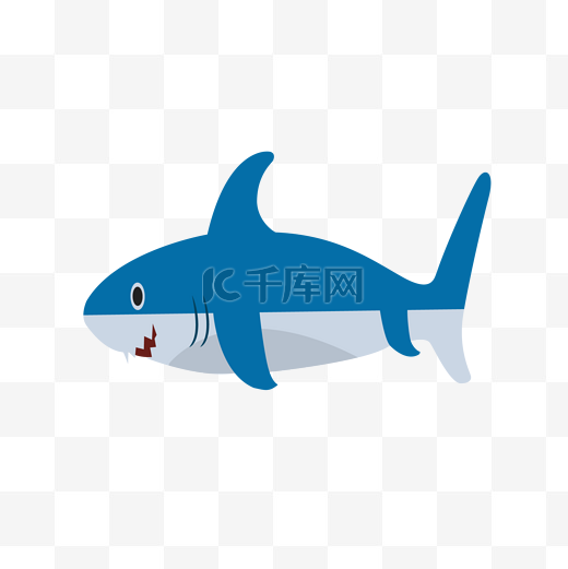 鲨鱼动物矢量插画PNG图片