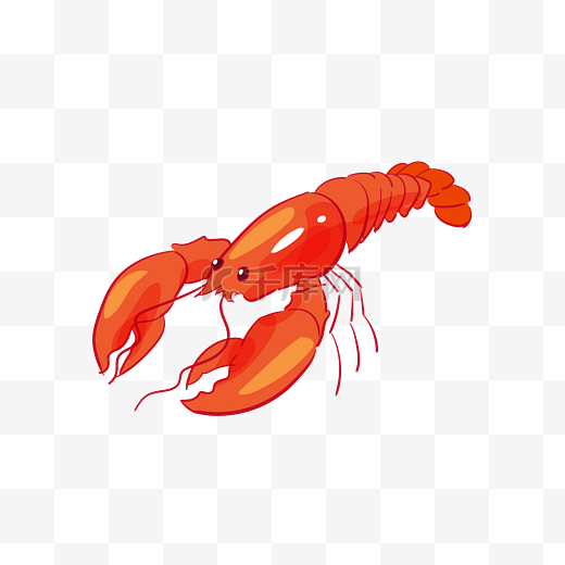 美味的红色龙虾插画图片