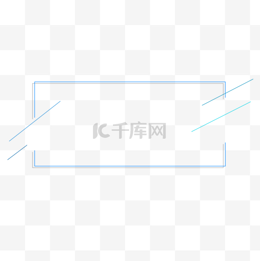 蓝色简约科技风边框文本框图片