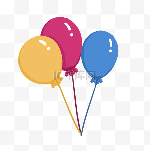 扁平风彩色可爱儿童节彩色气球图片