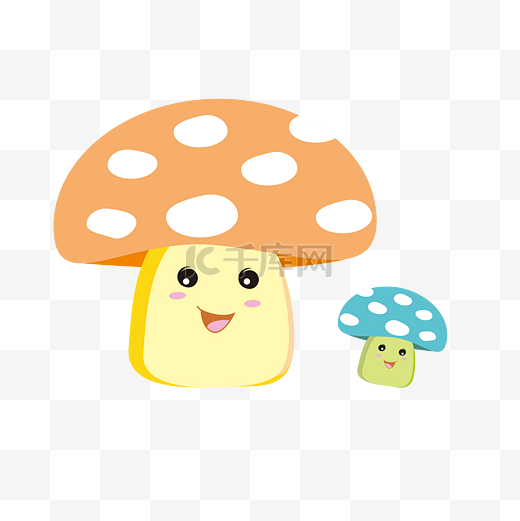 矢量卡通彩色蘑菇小人图片