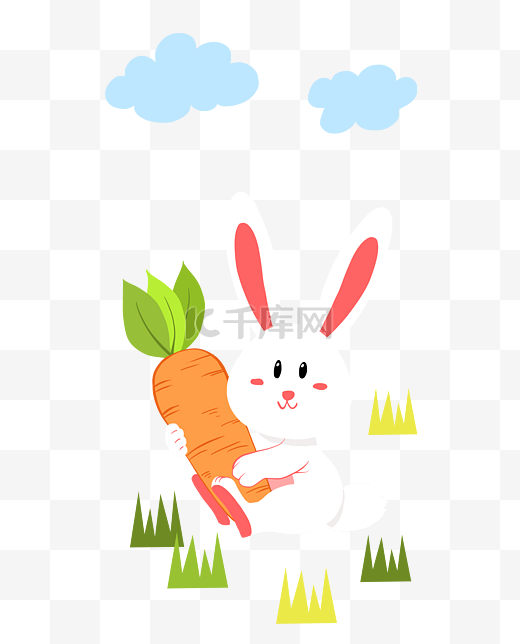 卡通动物兔子插画图片