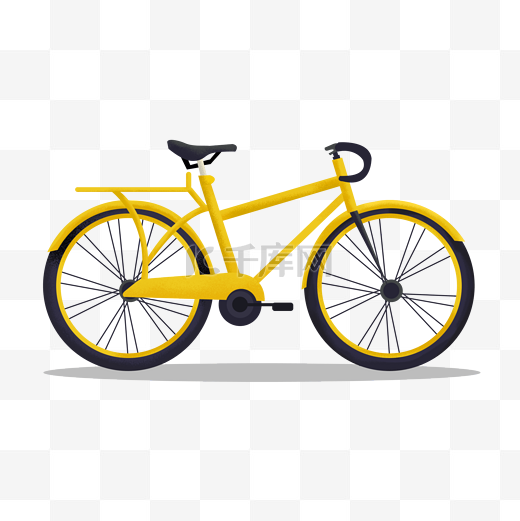 交通工具黄色手绘弯把手自行车图片