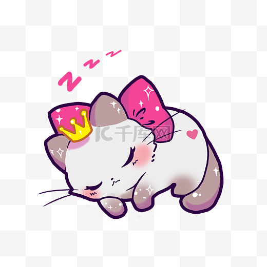 世界睡眠日猫咪插画图片