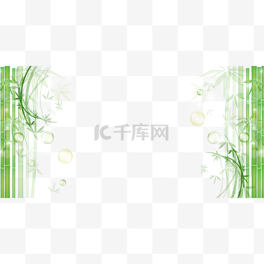 清明节端午节熊猫竹子气泡素材图片