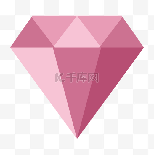 红色三角形几何钻石元素图片