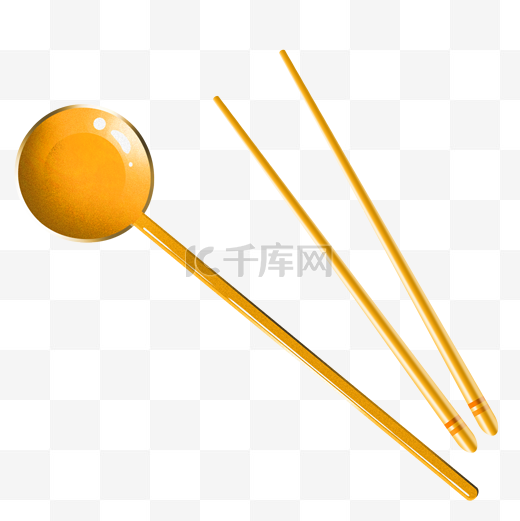 金色勺子筷子餐具图片