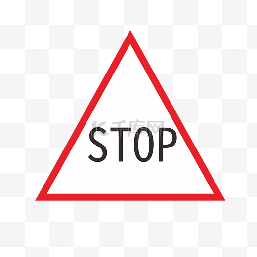 红色三角形停车图标图片