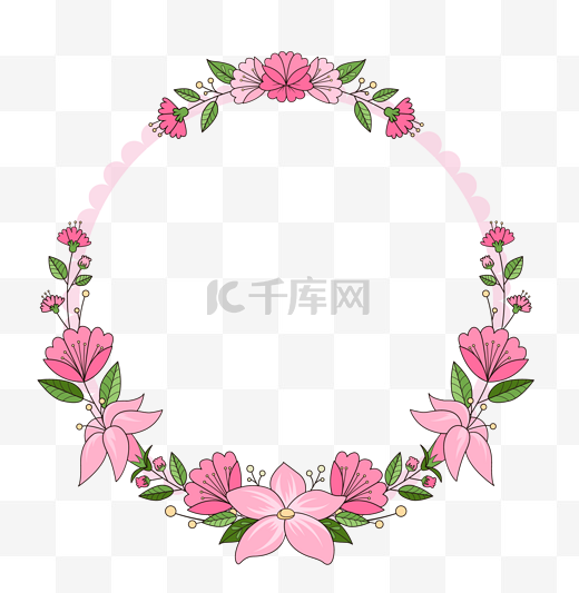 清新手绘花朵花卉边框图片