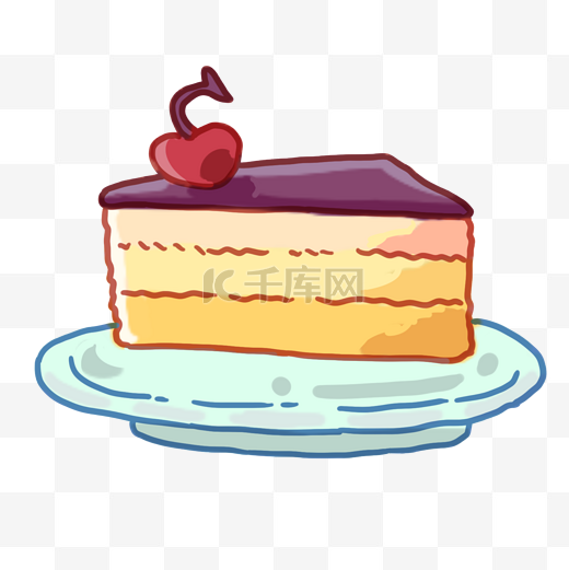 手绘甜品蛋糕插画图片