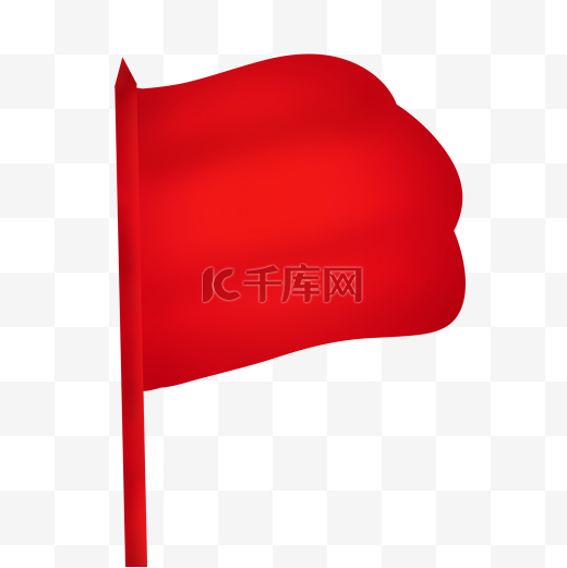 卡通矢量中国红旗帜飘飘图片