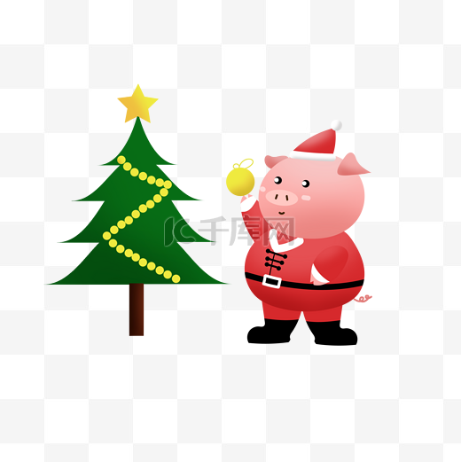 新年贺岁圣诞金猪简洁风格ai手绘2图片