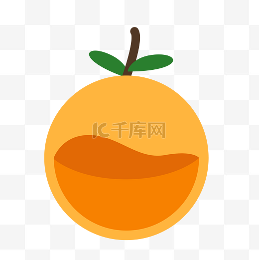 矢量黄色橙子饮品图标图片