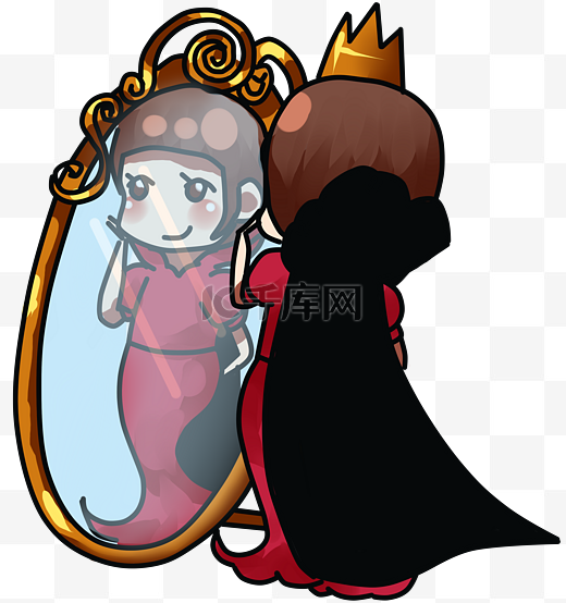 童话世界白雪公主里的恶毒皇后与魔镜图片