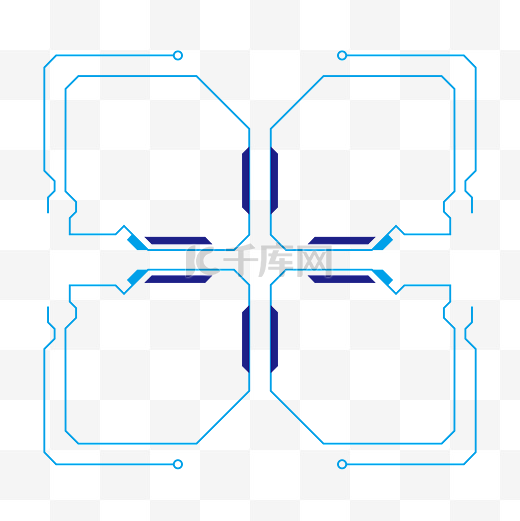科技模块划分蓝色边框图片