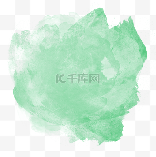 绿色水彩墨迹图片
