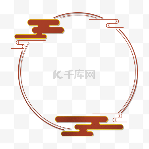 中国风祥云圆环边框图片