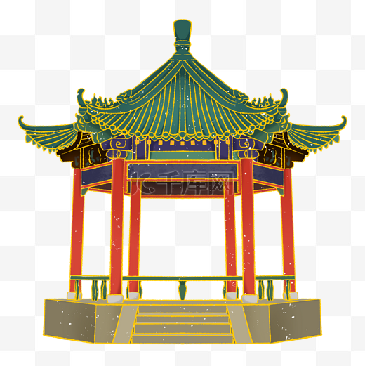 国潮中式建筑寺庙亭子图片