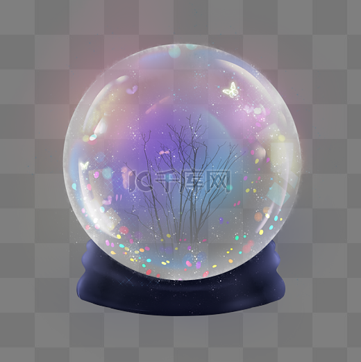 水晶球立体彩色发光梦幻图片